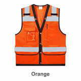 MAM-Large Pocket Advanced Reflective Safety Vest Summer Breathable Mesh Traffic Reflective Clothing