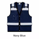 MAM-Large Pocket Advanced Reflective Safety Vest Summer Breathable Mesh Traffic Reflective Clothing