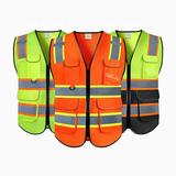 MAM Hi Vis Multi-Pocket Zip-Up Safety Vest