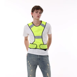 MAM-New Ultra-thin Breathable Outdoor Sports Vest LED Light Running Reflective Safety Vest