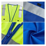 MAM-Large Pocket Advanced Reflective Safety Vest Summer Breathable Mesh Traffic Reflective Clothing