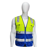 MAM-Large Pocket Advanced Reflective Safety Vest Summer Breathable Mesh Traffic Reflective Clothing