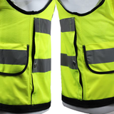 MAM-Large Pocket Advanced Reflective Safety Vest Summer Breathable Mesh Traffic Reflective Clothing
