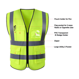 MAM Hi Vis Multi-Pocket Zip-Up Safety Vest